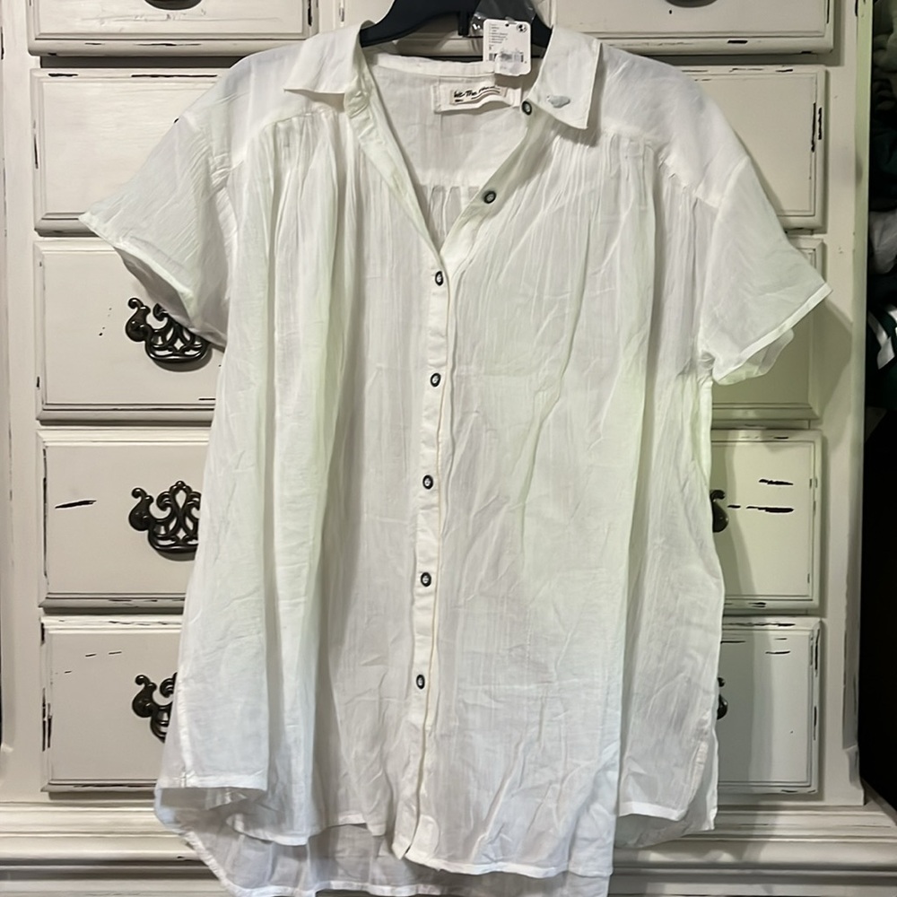 We the Free Float Away Relaxed Fit Blouse Small NWT - Picture 4 of 6